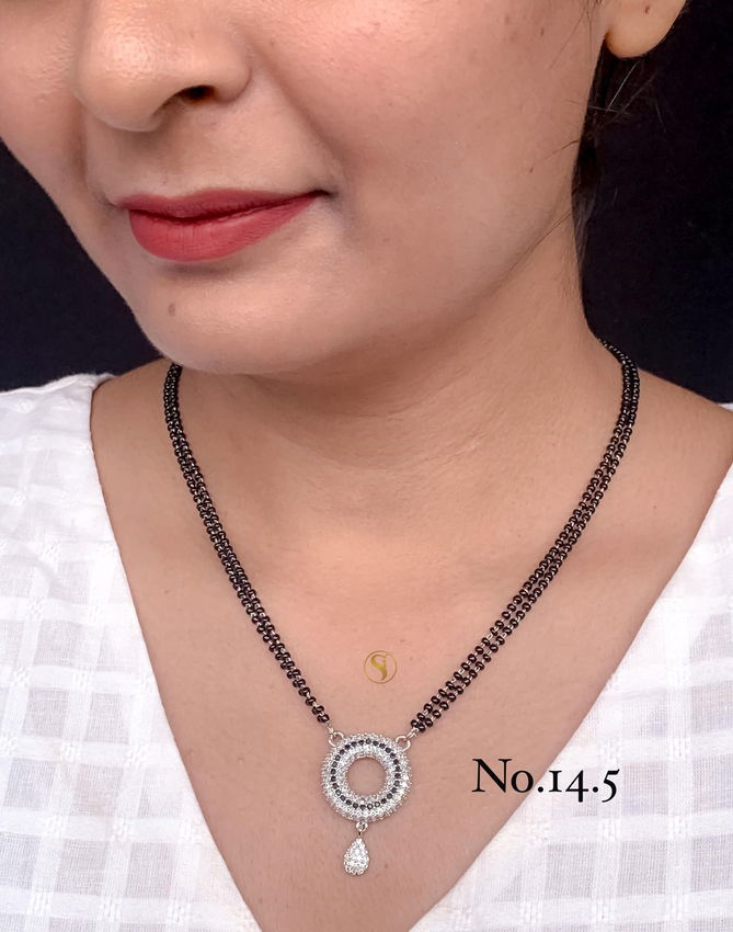 16 Designer AD Regular Wear Diamond Mangalsutra Wholesale Online
